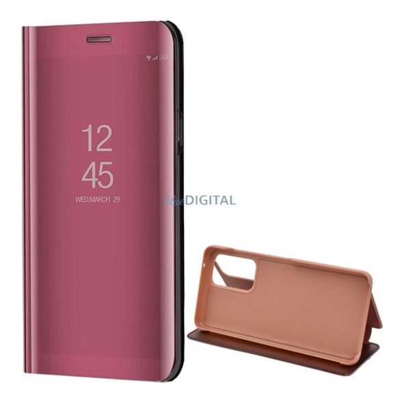 Tok álló (aktív FLIP, oldalra nyíló, asztali tartó funkció, tükrös felület, Mirror View Case) ROZÉARANY Samsung Galaxy A53 (SM-A536) 5G