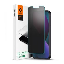   SPIGEN képernyővédő üveg (2.5D, extra karcálló, betekintés védelem, ultravékony, 0.2mm, 9H) ÁTLÁTSZÓ Apple iPhone 14, Apple iPhone 13 Pro, Apple iPhone 13