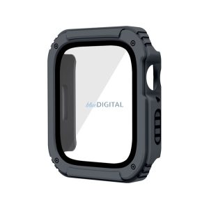 Műanyag keret (ütésálló + kijelzővédő üveg) SÖTÉTSZÜRKE Apple Watch Series 7 41mm