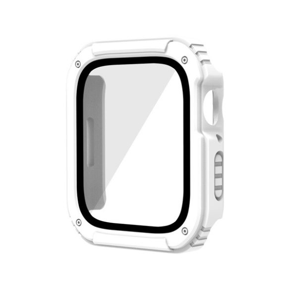 Műanyag keret (ütésálló + kijelzővédő üveg) FEHÉR Apple Watch Series 3 42mm