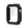 Műanyag keret (BUMPER, ütésálló + kijelzővédő üveg) FEKETE Apple Watch Series SE 40mm