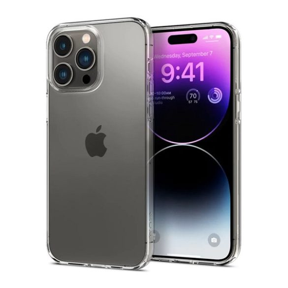 SPIGEN LIQUID CRYSTAL szilikon telefonvédő (közepesen ütésálló, légpárnás sarok) ÁTLÁTSZÓ Apple iPhone 14 Pro Max