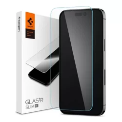   SPIGEN TR SLIM HD képernyővédő üveg (2.5D, karcálló, tok barát, ujjlenyomat mentes, ultravékony, 0.2mm, 9H) ÁTLÁTSZÓ Apple iPhone 14 Pro