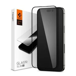  SPIGEN TR SLIM HD képernyővédő üveg (2.5D, karcálló, tok barát, ujjlenyomat mentes, ultravékony, 0.2mm, 9H) FEKETE Apple iPhone 14 Pro
