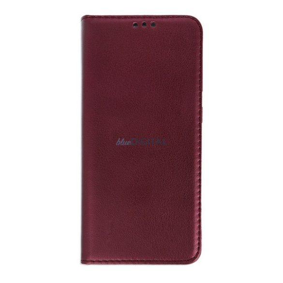 Tok álló, bőr hatású (FLIP, oldalra nyíló, asztali tartó funkció) BURGUNDY Samsung Galaxy M53 (SM-M536)