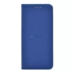   Tok álló, bőr hatású (FLIP, oldalra nyíló, asztali tartó funkció, rombusz minta) SÖTÉTKÉK Apple iPhone 14 Pro