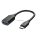 Adapter kábel (USB aljzat - Type-C, OTG) FEKETE