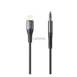   AWEI CL-116L audió kábel (3.5mm jack - lightning, 100cm, cipőfűző) FEKETE