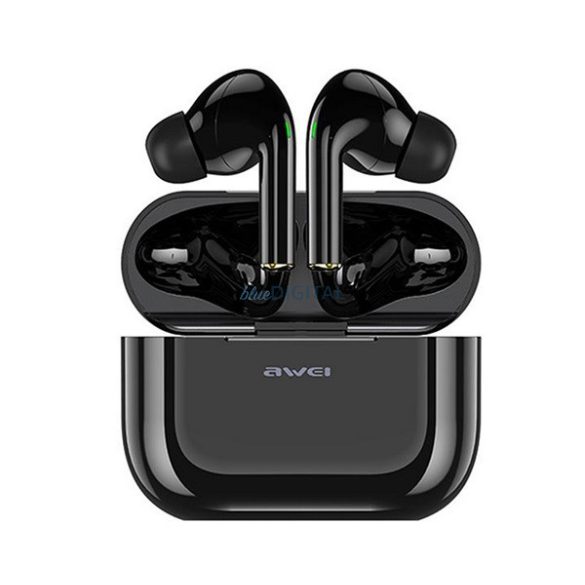 AWEI T29 bluetooth fülhallgató SZTEREO (v5.0, TWS, aktív zajszűrő, vízálló + töltőtok) FEKETE