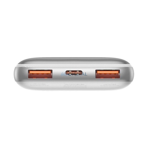 BASEUS BIPOW PRO vésztöltő 2 USB+Type-C aljzat (10000mAh, 20W, gyorstöltő, LED jelzés) FEHÉR