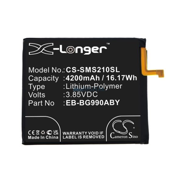 CAMERON SINO Li-Polymer akku (3.85V/4200mAh, Samsung EB-BG990ABY kompatibilis) FEKETE Samsung Galaxy S21 FE (SM-G990)