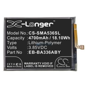 CAMERON SINO Li-Polymer akku (3.85V/4700mAh, Samsung EB-BA336ABY kompatibilis) FEKETE Samsung Galaxy A53 (SM-A536) 5G