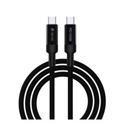   DEVIA EXTREME adatkábel (Type-C - Type-C, 100W, PD gyorstöltő, 150cm, törésgátló) FEKETE