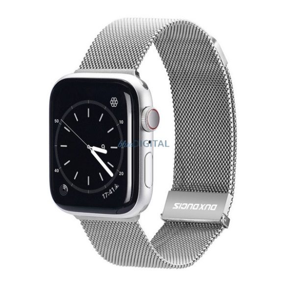 DUX DUCIS pótszíj (egyedi méret, alumínium, milánói, mágneses zár) EZÜST Apple Watch Series 6 40mm, Apple Watch Series 4 40mm, Apple Watch Series 5 40mm, Apple Watch Series 2 38mm, Apple Watc