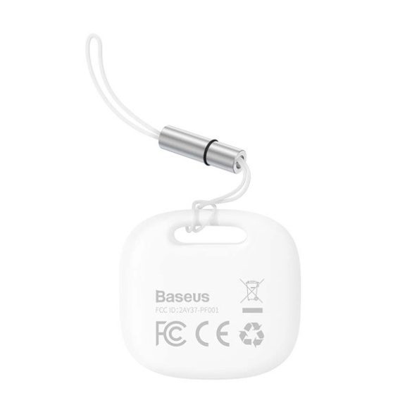 BASEUS T2PRO bluetooth nyomkövető (kulcstartóra, táskára, autóba, valós idejű nyomkövetés, CR2032 elem) FEHÉR 