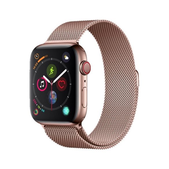 DEVIA ELEGANT pótszíj (egyedi méret, kicsi, fém, milánói szíj, mágneses) ROZÉARANY Apple Watch Series 2 38mm, Apple Watch Series 4 40mm, Apple Watch Series 5 40mm, Apple Watch Series 6 40mm, Apple Watch Series SE 40mm, Apple Watch Series 3 38mm, Appl