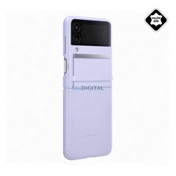 SAMSUNG műanyag telefonvédő (valódi bőr hátlap) LILA Samsung Galaxy Z Flip4 5G (SM-F721)