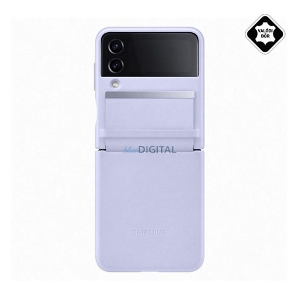 SAMSUNG műanyag telefonvédő (valódi bőr hátlap) LILA Samsung Galaxy Z Flip4 5G (SM-F721)