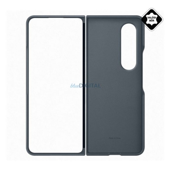 SAMSUNG műanyag telefonvédő (valódi bőr hátlap) SÖTÉTZÖLD Samsung Galaxy Z Fold4 5G (SM-F936)