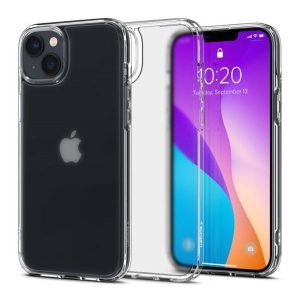 SPIGEN ULTRA HYBRID műanyag telefonvédő (közepesen ütésálló, szilikon légpárnás keret, matt) ÁTLÁTSZÓ Apple iPhone 14