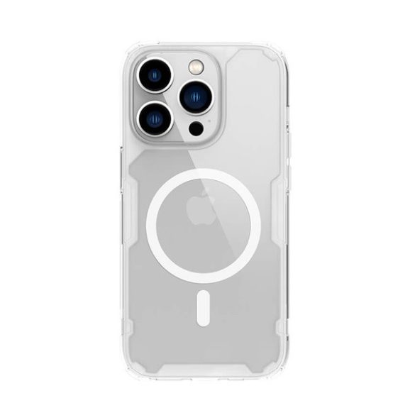 NILLKIN NATURE PRO MAGNETIC műanyag telefonvédő (közepesen ütésálló, légpárnás sarok, Magsafe rögzítés) ÁTLÁTSZÓ Apple iPhone 14 Pro