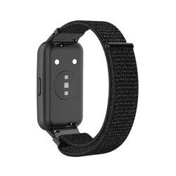   Pótszíj (egyedi méret, nylon, tépőzáras, légáteresztő) FEKETE Honor Band 7, Huawei Band 7