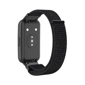 Pótszíj (egyedi méret, nylon, tépőzáras, légáteresztő) FEKETE Honor Band 7, Huawei Band 7