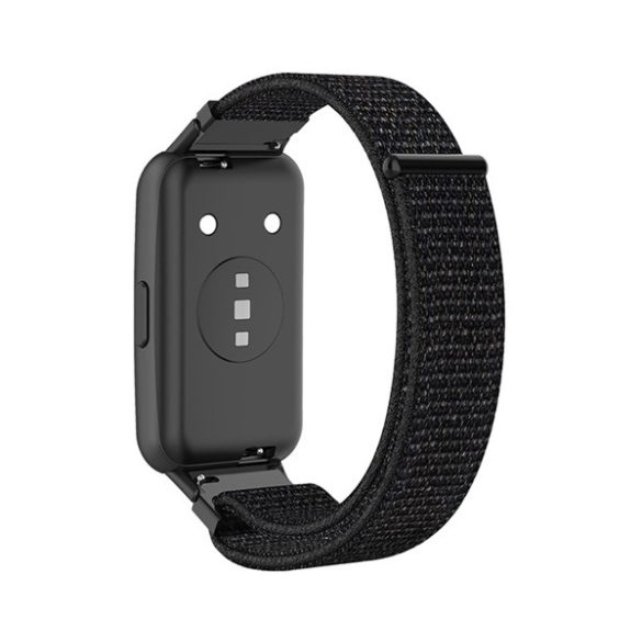 Pótszíj (egyedi méret, nylon, tépőzáras, légáteresztő) FEKETE Honor Band 7, Huawei Band 7