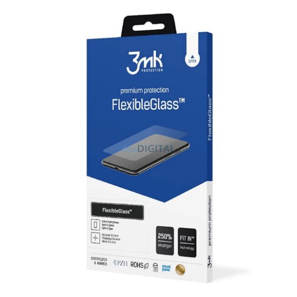 3MK FLEXIBLE GLASS képernyővédő üveg (2.5D, flexibilis, ultravékony, 0.3mm, 7H) ÁTLÁTSZÓ Asus Zenfone 8 5G (ZS590KS)