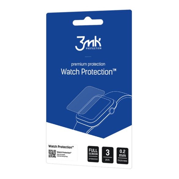 3MK WATCH PROTECTION kijelzővédő fólia 3db (full screen, ultravékony, 0.2mm, PET) ÁTLÁTSZÓ Samsung Galaxy Watch 4 44 mm (SM-R870)