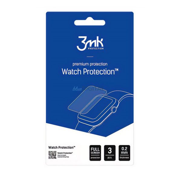 3MK WATCH PROTECTION kijelzővédő fólia 3db (full screen, íves részre, öntapadó, ultravékony, 0.2mm, PET) ÁTLÁTSZÓ Samsung Galaxy Watch 4 44 mm (SM-R870)