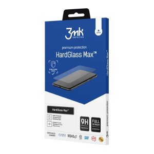 3MK HARD GLASS MAX képernyővédő üveg (3D full cover, íves, ujjlenyomat mentes, karcálló, tok barát 0.3mm, 9H) FEKETE Samsung Galaxy S22 5G (SM-S901)