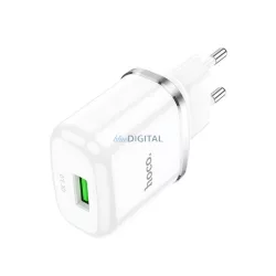   HOCO N3 hálózati töltő USB aljzat (18W, gyorstöltő 3.0) FEHÉR