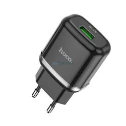   HOCO N3 hálózati töltő USB aljzat (18W, gyorstöltő 3.0) FEKETE