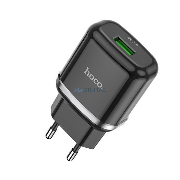 HOCO N3 hálózati töltő USB aljzat (18W, gyorstöltő 3.0) FEKETE