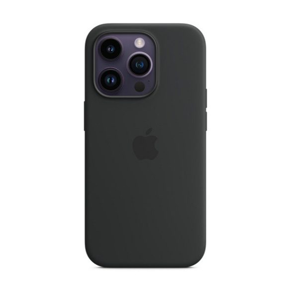 APPLE szilikon telefonvédő (Magsafe rögzítésű, mágneses) FEKETE Apple iPhone 14 Pro