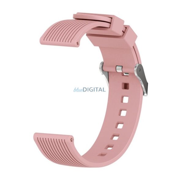 Pótszíj (univerzális, 20 mm, szilikon, állítható, 3D csíkos minta) RÓZSASZÍN Huawei Watch GT 2 42mm, Samsung Galaxy Watch 42mm (SM-R810N), Samsung Galaxy Gear S2 Classic (SM-R732), Amazfit Bi