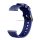 Pótszíj (univerzális, 20 mm, szilikon, állítható, 3D csíkos minta) SÖTÉTKÉK Huawei Watch GT 2 42mm, Samsung Galaxy Watch 42mm (SM-R810N), Samsung Galaxy Gear S2 Classic (SM-R732), Amazfit Bi