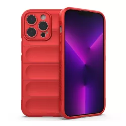   Szilikon telefonvédő (közepesen ütésálló, kamera védelem, 3D minta) PIROS Apple iPhone 14 Pro