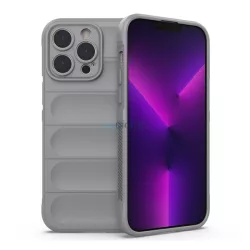   Szilikon telefonvédő (közepesen ütésálló, kamera védelem, 3D minta) SZÜRKE Apple iPhone 14 Pro