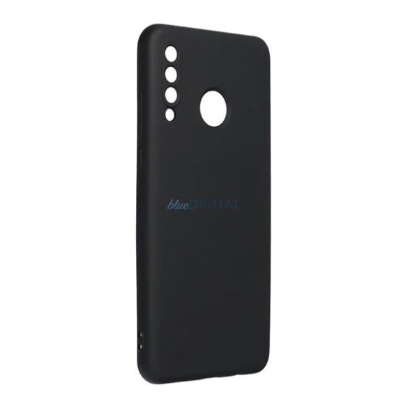 Szilikon telefonvédő (matt, mikrofiber plüss karcolásmentesítő belső, prémium) FEKETE Huawei P30 Lite (Nova 4e)