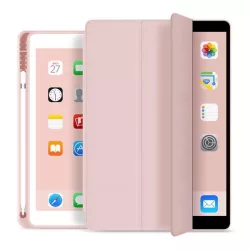   Tok álló, bőr hatású (aktív FLIP, oldalra nyíló, TRIFOLD, asztali tartó, ceruza tartó) RÓZSASZÍN Apple IPAD Air 2022, Apple IPAD Air 2020 (Air 4)