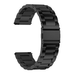   Pótszíj (univerzális, 20mm, rozsdamentes acél, pillangó csat) FEKETE 