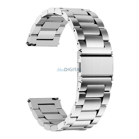 Pótszíj (univerzális, 20 mm, rozsdamentes acél, állítható, pillangó csat) EZÜST Huawei Watch GT 2 42mm, Samsung Galaxy Watch 42mm (SM-R810N), Samsung Galaxy Gear S2 Classic (SM-R732), Amazfit