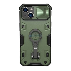 NILLKIN CAMSHIELD ARMOR PRO defender műanyag telefonvédő (szilikon belső, közepesen ütésálló, telefontartó gyűrű) ZÖLD Apple iPhone 14 Plus