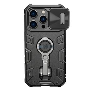 NILLKIN CAMSHIELD ARMOR PRO MAGNETIC defender műanyag telefonvédő (közepesen ütésálló, Magsafe rögzítésű) FEKETE Apple iPhone 14 Pro