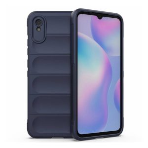 Szilikon telefonvédő (közepesen ütésálló, kamera védelem, 3D minta) SÖTÉTKÉK Xiaomi Redmi 9A (Redmi 9 AT)