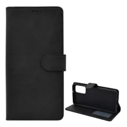   Tok álló, bőr hatású (FLIP, oldalra nyíló, asztali tartó funkció, prémium) FEKETE Samsung Galaxy A23 5G (SM-A236F)