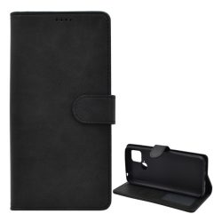   Tok álló, bőr hatású (FLIP, oldalra nyíló, asztali tartó funkció, prémium) FEKETE Xiaomi Poco C40