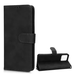   Tok álló, bőr hatású (FLIP, oldalra nyíló, asztali tartó funkció, prémium) FEKETE T Phone 5G (2022), T Phone 5G (2023)